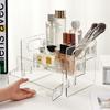 1pc Transparent Acrylic Cosmetic Storage Rack Threelayer Snap Detachable Handheld Cosmetic Container Skincare Desktop Organizer