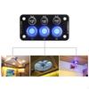 3 Gang Switch Panel Toggle Mount Automotive Multipurpose Replacement 12V 24V Blue Led