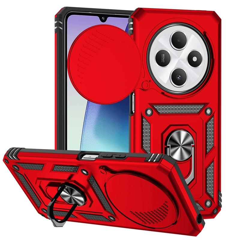 For Xiaomi Redmi 14C 4G Case Slide Lens Protect Shockproof Armor Phone Case For Xiaomi Redmi 14C 14 C Redmi14C Ring Holder Cover