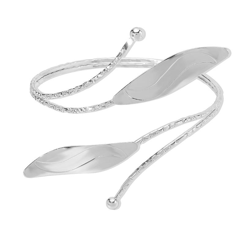 

Панк Металл Листья Цветок Браслеты-манжеты на предплечье для женщин девушек Регулируемые нарукавники Ручные украшения Мужчины A2