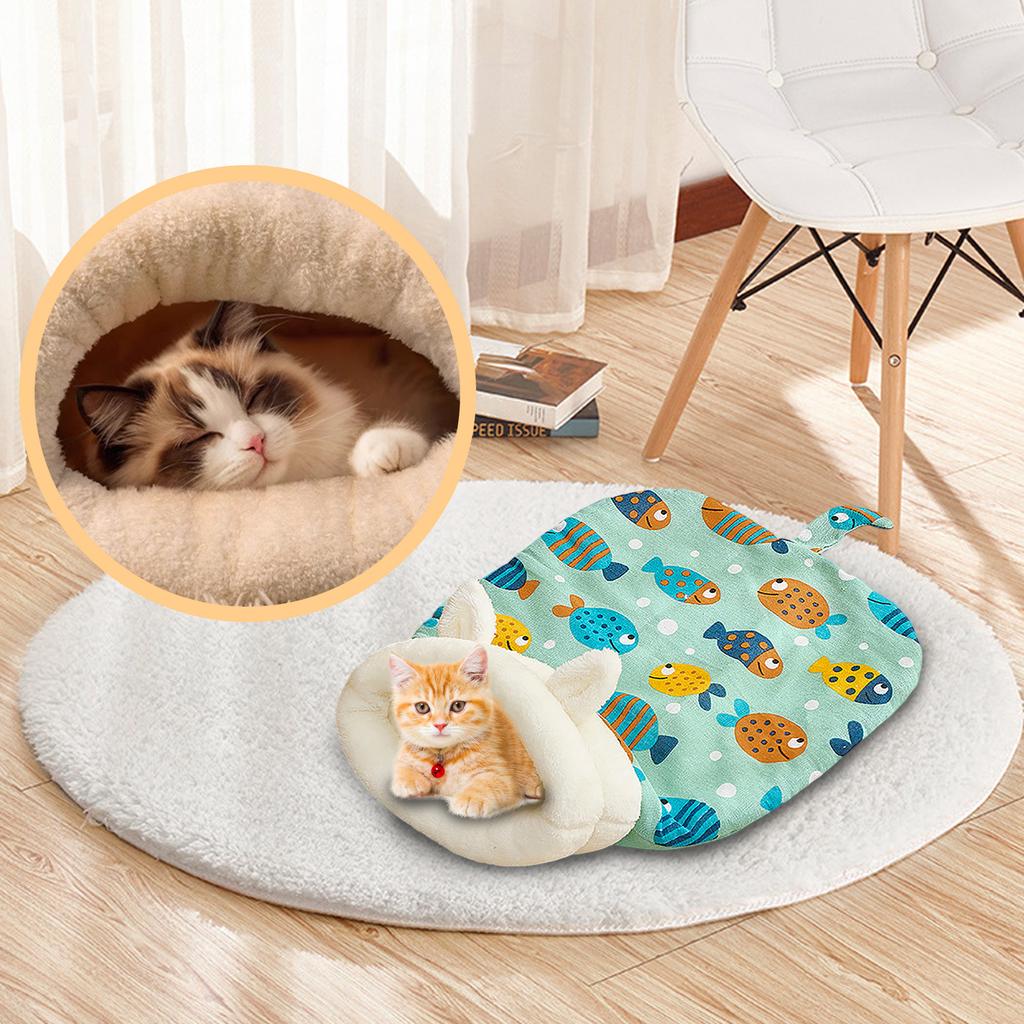 Saco de Dormir Para Gatos de Interior Cómodo Saco de Dormir de Invierno Bolsa de Felpa Suave Cama Auto-Calentable Cueva Túnel Saco de Dormir Calmante