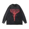 TKPA American Retro Nirvana Band Vintage Washed Short Sleeve T-shirt for Men