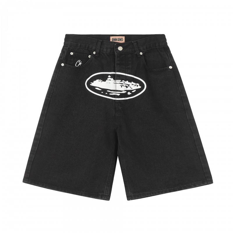 Corteiz Streetwear Short Pants Men Women Alcatraz Ship Print Loose Fit Cotton Shorts