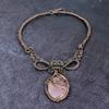 Natural Rose Quartz Gemstone Handmade Copper Wire Wrap Jewelry Necklace 18" D8c73