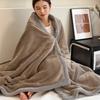 Double Layer Solid Color Milk Velvet Blanket Autumn Winter Thicken Warm Plush Blanket for Bed Sofa Single Double Thick Bed Sheet
