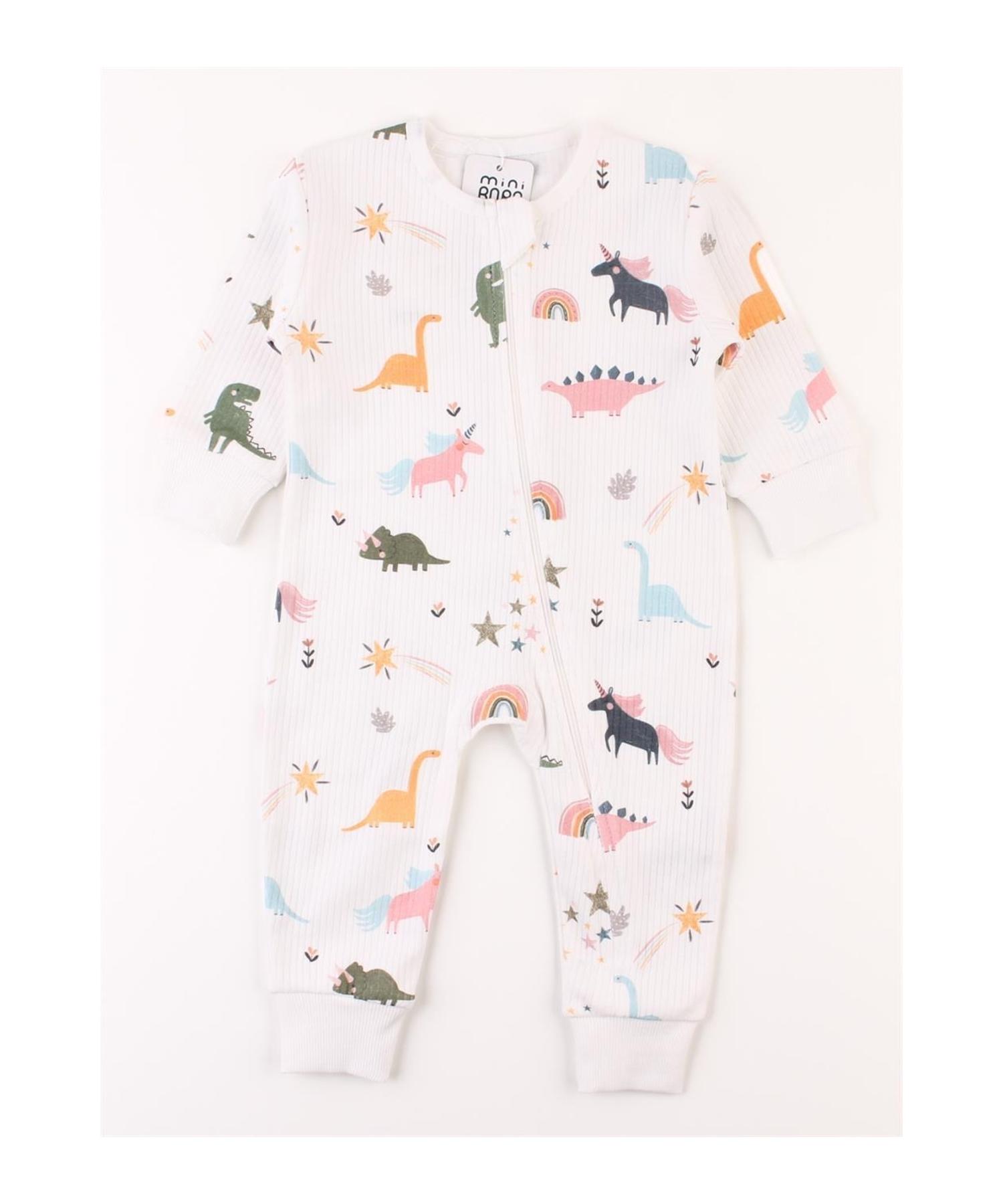 

Next Baby Unicorn Printed Ribbed Zippered Ribbed Long Romper Sleeping Bag