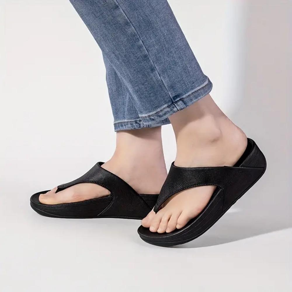 2025 Women's Summer Fashion Slippers - Casual Non-slip Thick Sole, EVA Material Open Toe Beach Shoes
