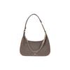 MK Piper Metal Logo Shoulder Bag With Chain Decoration And Zipper Closure Women Shoulder Bag Brown 32F2GP1C1B252