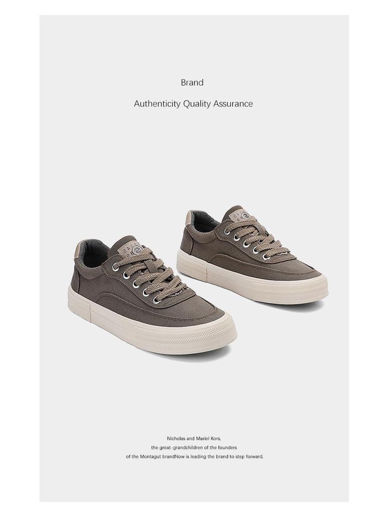 Herbsttrend Herren Canvas Schuhe: Neu, Bequem, Atmungsaktiv, Koreanischer Stil, Schnür-Freizeit-Skate-Sneakers