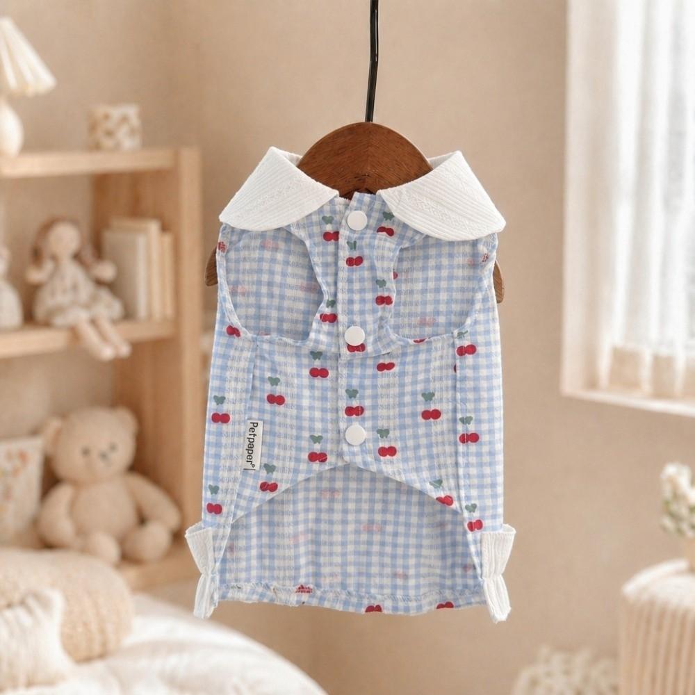 Wedding Dress Cat Dog Ruffle Dress Big Bowknot Cherry Pet Skirt Cute Sweet Dog Clothes Maltese