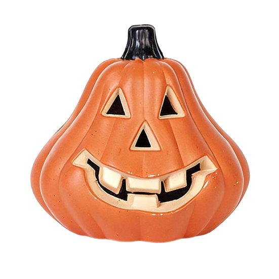 Halloween Light Up Pumpkin Decoration, Spooky Jack O Lantern Ornament for Window Display, Children Photo Prop for Party