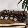 Fashion Square Toe Retro Sporty Ballet Shoes Women's Outer Wear Light Mouth Bow Lace-Up Casual Mary Jane Non-Slip Flats