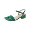 Sandalias New Summer Square High Heels Women Sandal Square Toe Band Gladiator Shoes Fashion Narrow Buckle Strap Dress Shoes