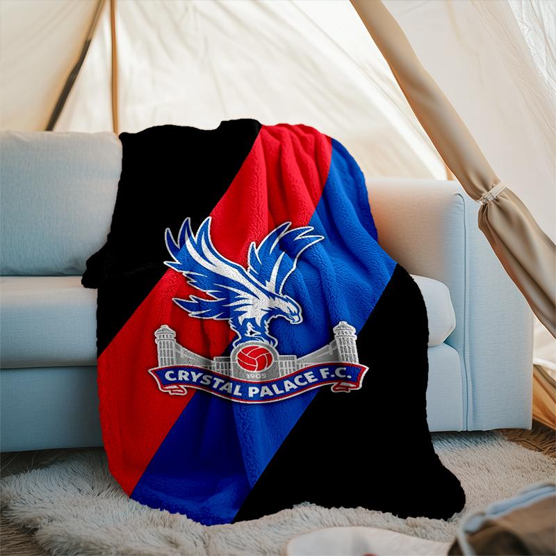 1PC Crystal Fc Crest Printed Soft Flannel Blanket Throw for Adult Bedroom Living Room Sofa Camping Travel Fan gifts Christmas Gifts