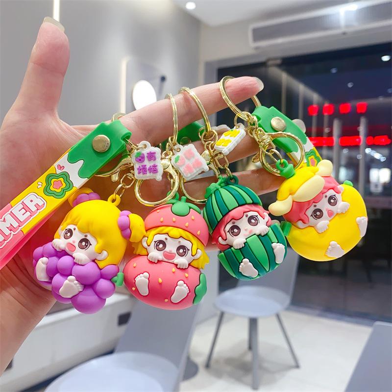 New Fruit Baby Series Summer Silicone Keychain Cute Girls Bag Pendant Gifts