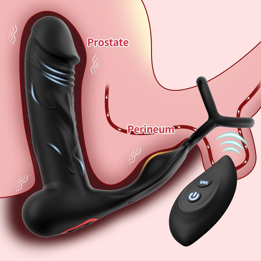 Wearable Vibrating Ring Remote Control Charging Waterproof Vibration Lock Sperm Penis Ring Adult Sex Toy Prostate Massager