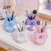 Multi-functional Storage Box Makeup Brush Holder, with Thickened Stable Base, Fairies Decor Silk Desktop Organization Solution Texture Box,