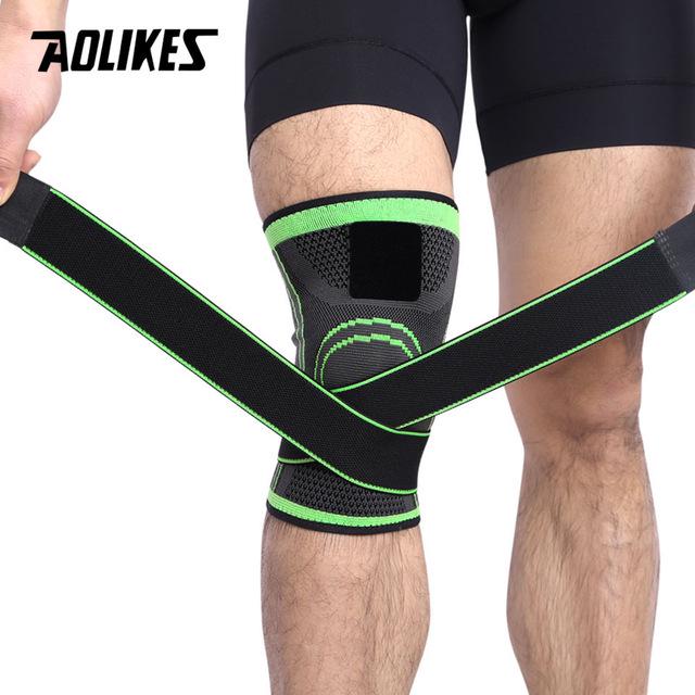 

Aolikes 1Pcs Knee Pads Braces Sports Support Kneepad Men Women Suitable For Arthritis Joints Protector Fitness Training Compression Sleeve M зелений
