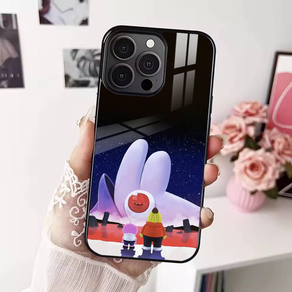 Cartoon S-Smiling friends Phone Case For iPhone 17 16 15 14 13 12  Pro Max Plus for Magsafe Mirror Wireless Magnetic Cover