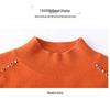 Women's Pure Wool Sweater with Half-High Collar & Lantern Sleeves - Warm, Fashionable Knitwear Pullover