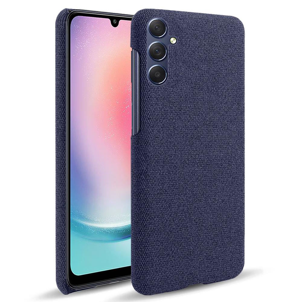 

For Samsung Galaxy A24 4G (162.1 x 77.6 x 8.3mm) Cell Phone Case Cloth+Hard PC Shockproof Non-Slip Phone Cover Blue