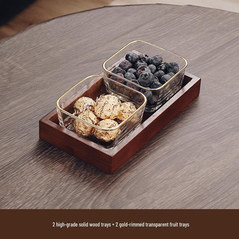 Japanese-Style Glass Fruit and Snack Plate for Living Room Coffee Table