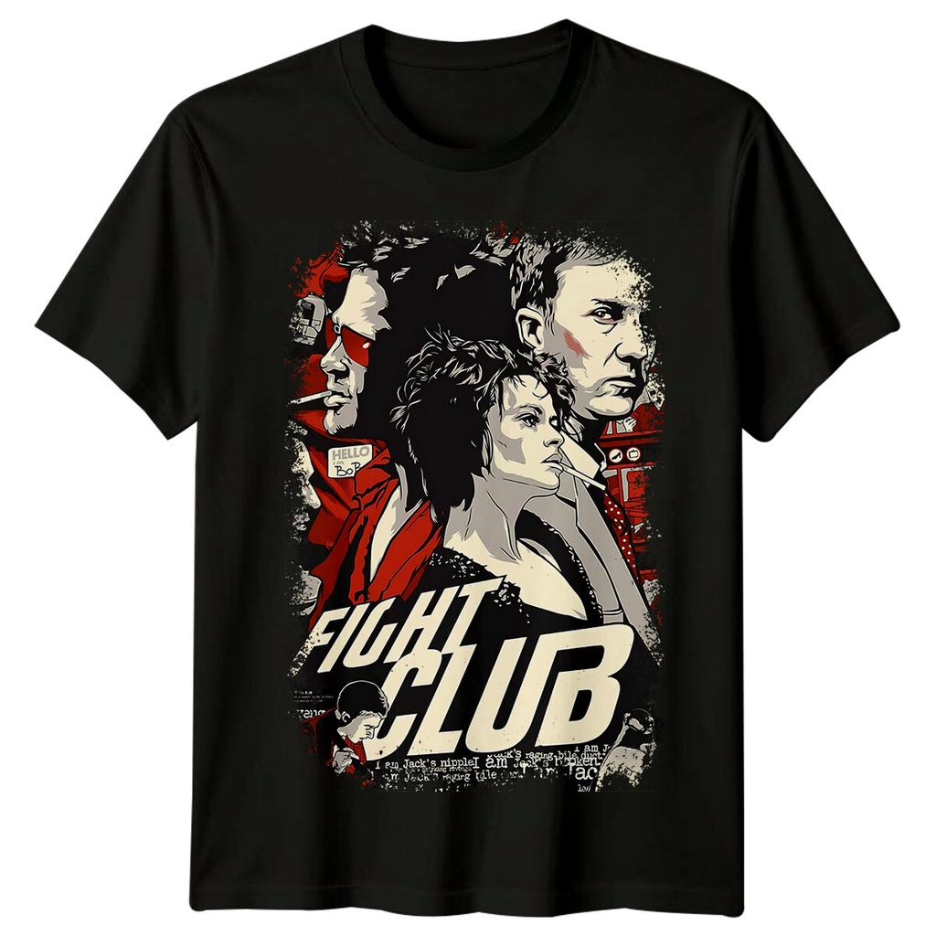 Podziemny krąg (1999) Koszulka Bawełniana 100% Inspirowana Plakatem Filmowym Męskie T-shirty Top Retro Klasyczny Koszulka z Lat 90. Unisex