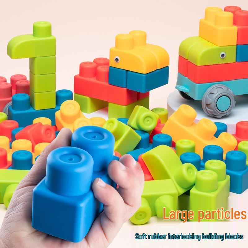 Washable Soft Rubber Building Blocks: Large, Educational Toy for Early Childhood