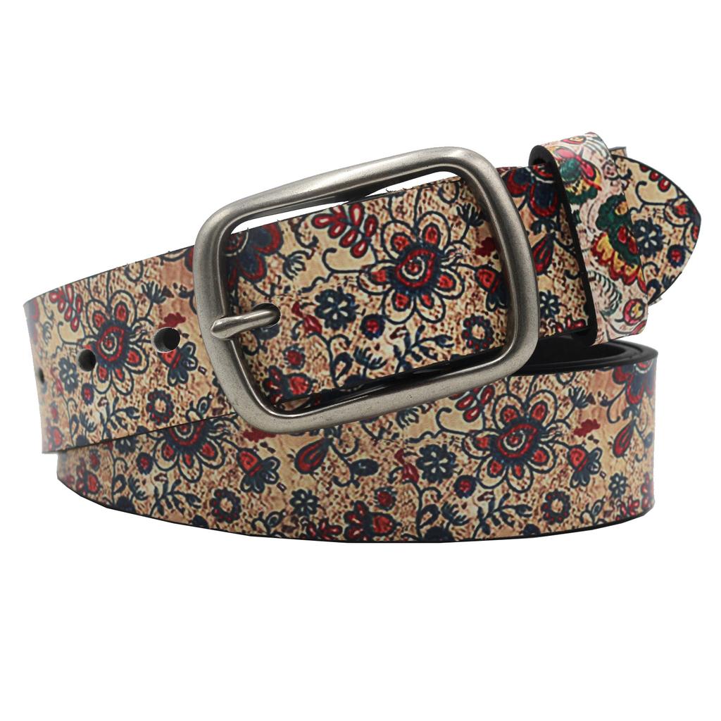 Pasek z nadrukiem PU w stylu europejskim i amerykańskim hip-hopowym, uniwersalny, spersonalizowany, modny pasek ze sprzączką do jeansów