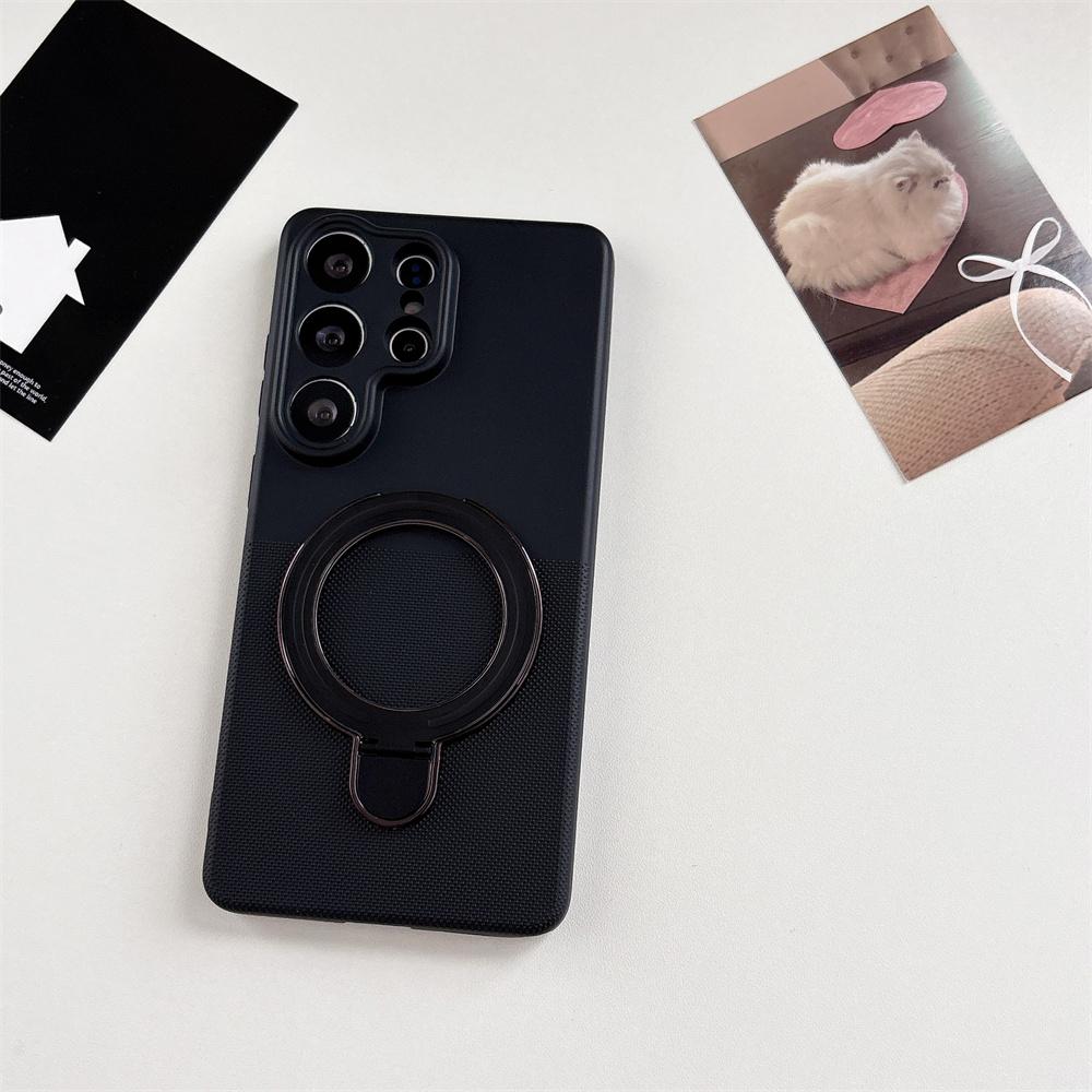 Simple Matte Dot Texture Mobile Phone Case for SamSung Galaxy S26 Ultra S25 A57 A56 Ring Stand Holder Skin Feel Protection Cover