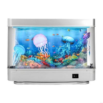 Realistic Fishtanks Ornament Decorative Desk Lamp USB Power Night Light for Home HX6C