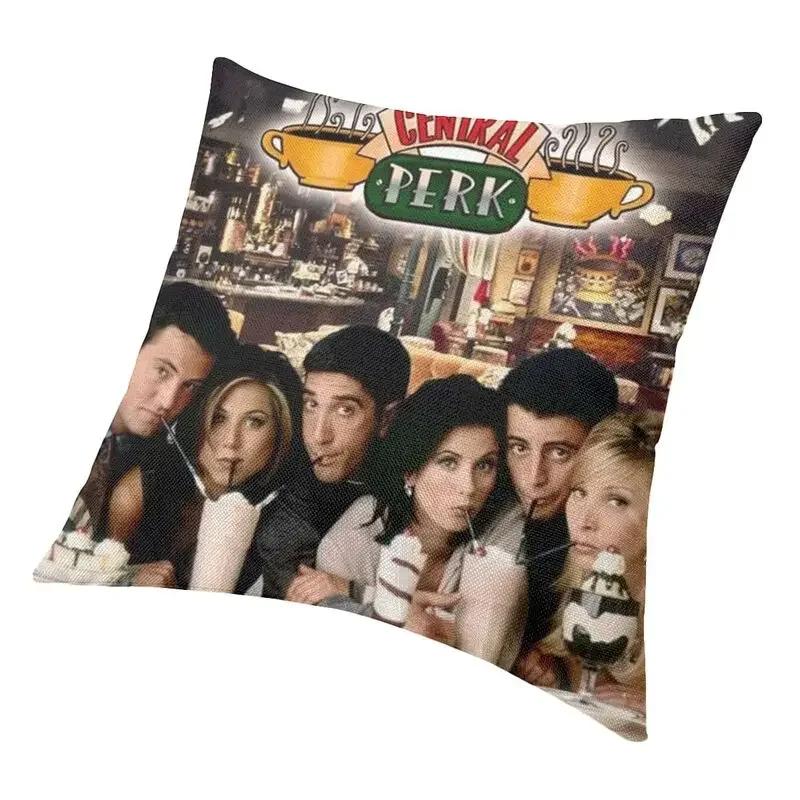 Friends Charaktere Klassisches Poster Kissenbezug TV-Show Samt Niedlicher Kissenbezug für Sofa Doppelseitiger Druck Kissen