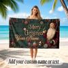 Christmas Winter Theme Soft Beach Towel Personalized Custom Name Text Towel Portable for Beach Pool Travel