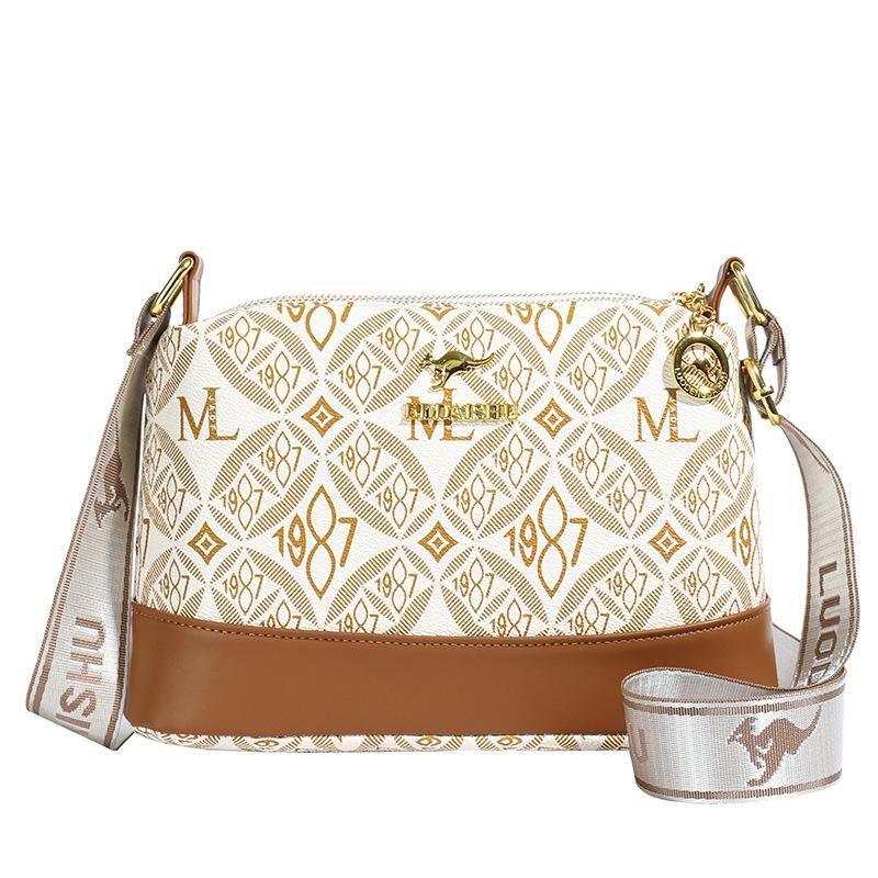 

Сумка женская сумка новая текстура ретро сумка через плечо нишевый дизайн сумка-мессенджер модная принтованная сумка-ведро One size белый