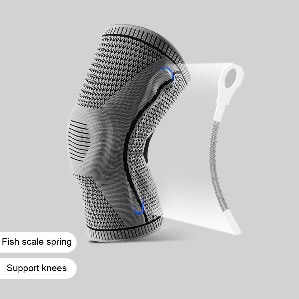 1Pcs Silicone Full Knee Brace Strap Patella Medial Support Strong Meniscus Compression Protection Sport Pads Running Basketball