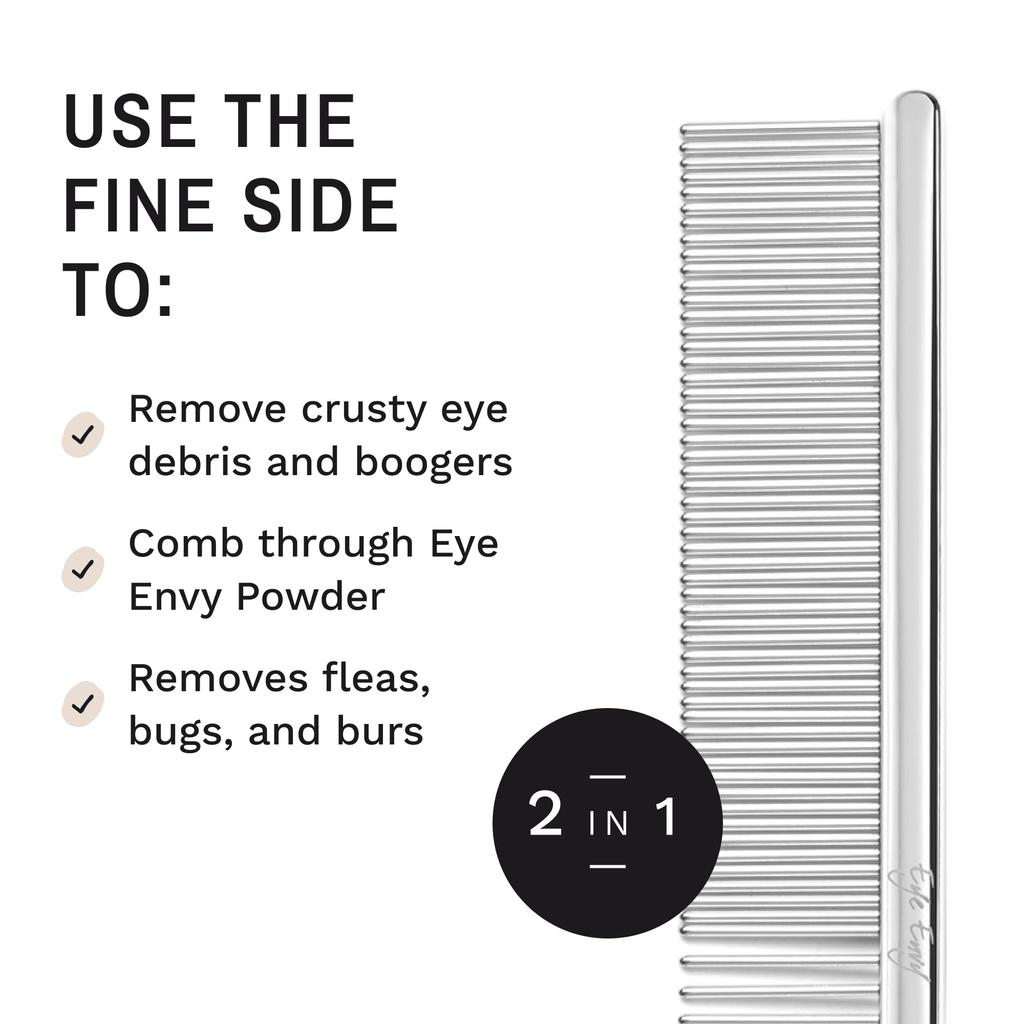 Eye Envy Tear Stain Remover Face Comb for Dogs and Comb with 80 Rounded Pins Gently Remove Crusty Eye Gunk and Boogers Keep The Beard and Face Tangle