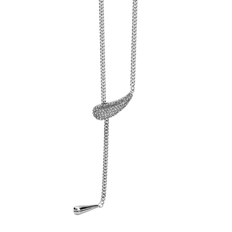 

Изысканное ожерелье в форме капли воды, изготовленное из прочной титановой стали для стиля Осень Silver