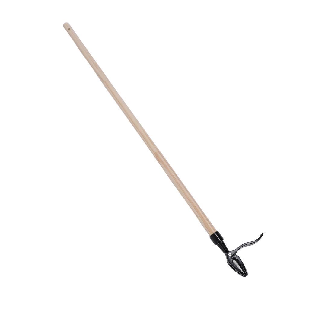 Stand Up Weed Puller Tool with Wood Long Handle Garden Hand Weeding Tool Aluminum Alloy Claw