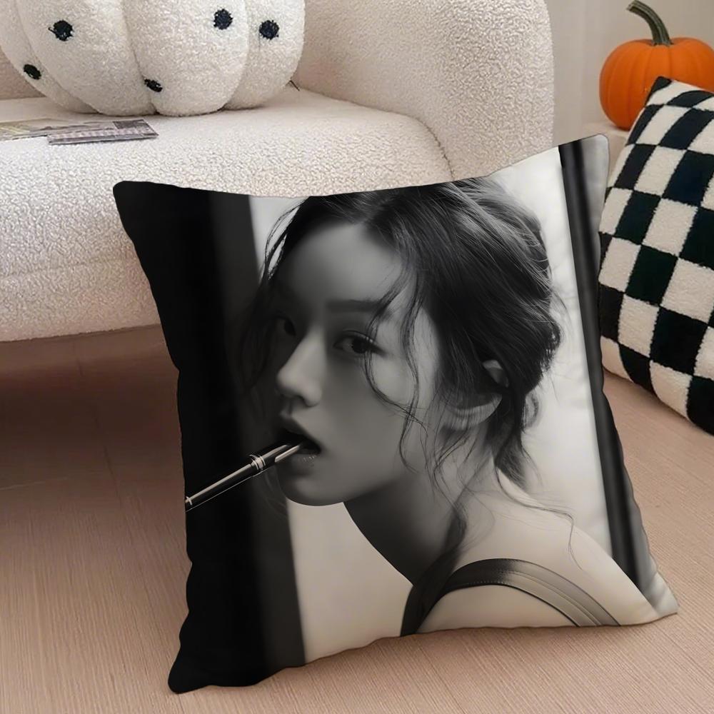 singer bubbly LLee Hyeri Cushion Cover Throw Pillow Cover Hidden Button Durable Polyester Chair Cushion 30X30cm