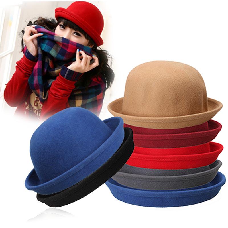 Buy Vintage Women Men Woolen Roll Brim 