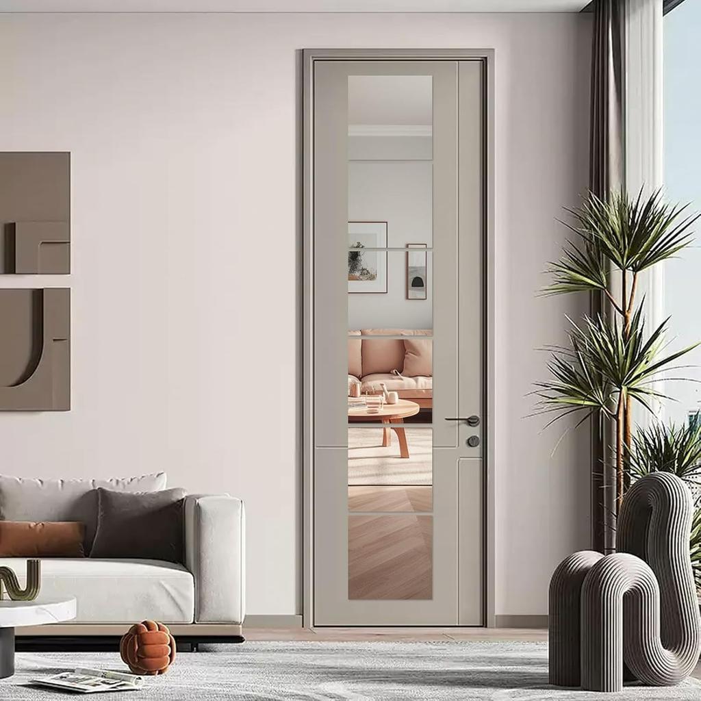 4 Pieces Self Adhesive Mirror Tiles 20x20cm (2mm Thick), Acrylic Stick on Mirror Stickers, Flexible Tiles for Wall, Bathroom, Bedroom