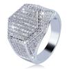 Anello Uomo Trendy Hip Hop Rock Lusso Colore Oro/Argento Full Bling Iced Out Anelli con Micro Pavé Cubic Zirconia Matrimonio Festa Regalo