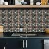 40pc Peel and Stick 3D Mosaic Tile Stickers Self Adhesive Crystal Tiles for Kitchen Bathroom Wall Backsplash Renovation