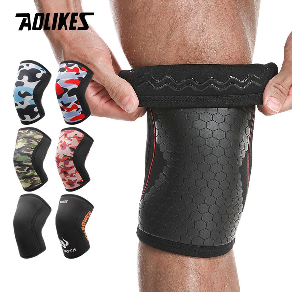 Aolikes 7mm silné neoprenové návleky na kolena pro vzpírání, dřepy, powerlifting, mrtvý tah - podpora a ochrana