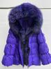 European station new high-end fur fox big fur collar white goose down jacket women's medium and long thickened coat