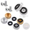Audio Insulators for Speakers Prevents Feedback Circular Silver Vibration Damping Set Gordo - - Aluminum, Type, - Soundproofing, - 4-Piece (4Pcs) -