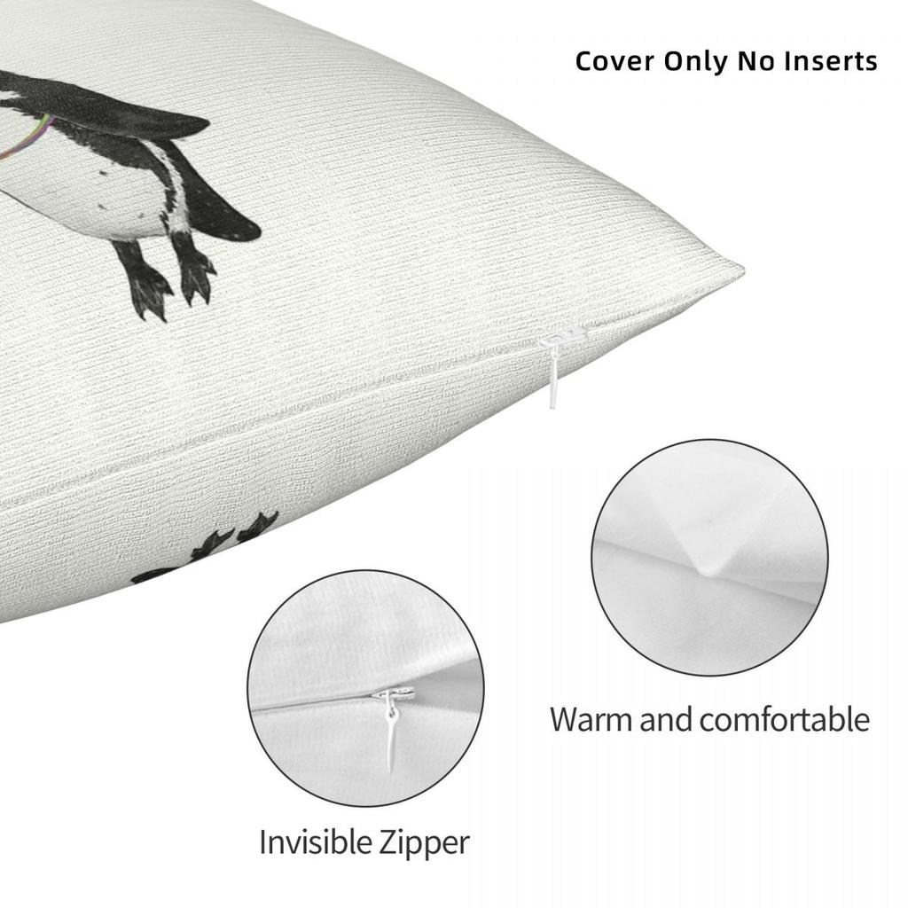 Penguin Believe I Can Fly Square Pillowcase Polyester Linen Velvet Pattern Zip Decor Pillow Case Sofa Cushion Cover
