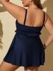 Plus Size Ruffle Suspender Skirted Swimsuit for Women