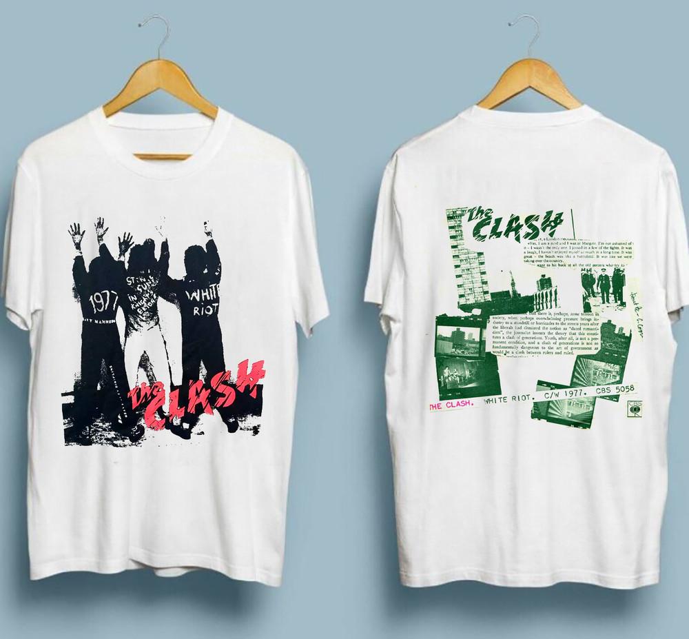 The Clash  White Riot 1977 White All Size SOFT STYLE SHIRT S09 Unisex T-Shirt XXXL