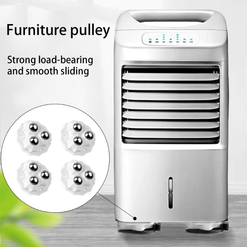 4Pcs Self Adhesive Casters Wheel No Drill Appliance Rollers 360 Degree Rotation Sticky Pulley Appliance Sliders